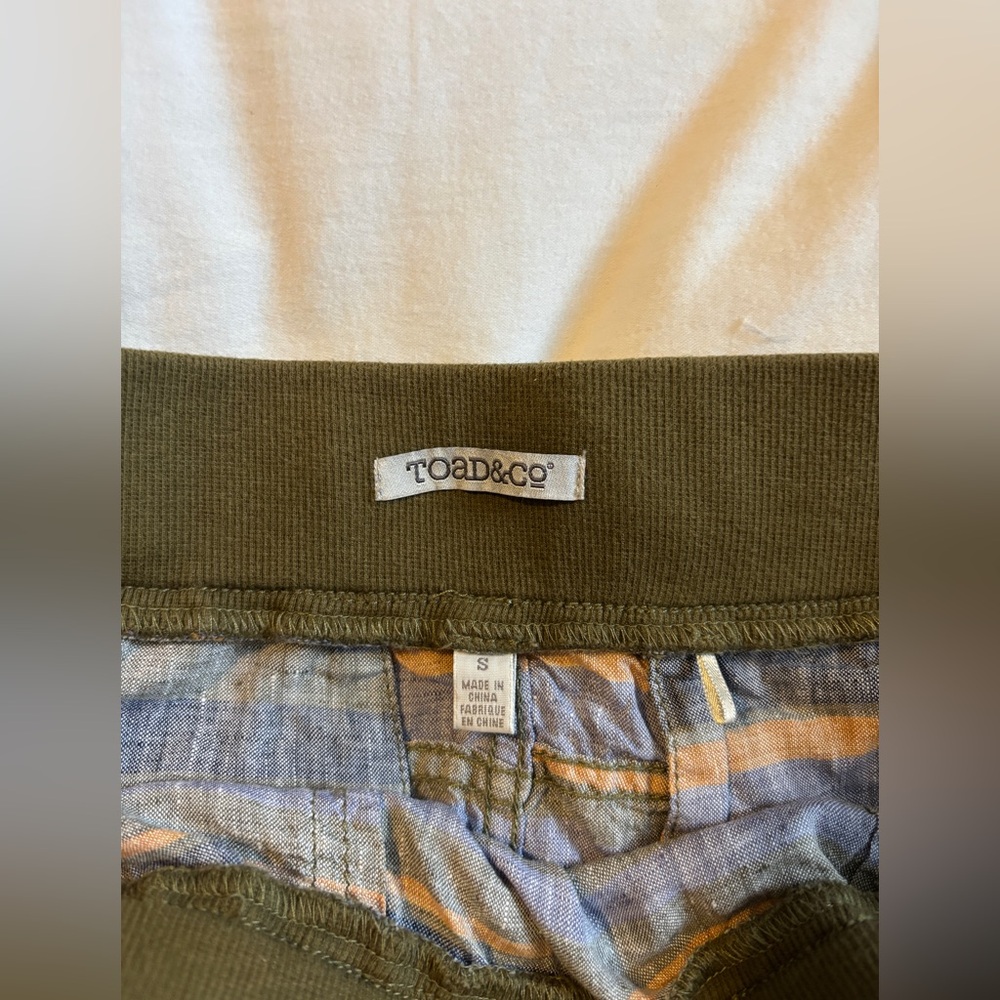 Toad&Co Blue and Orange Striped Linen Mini Skirt - Picture 2 of 4